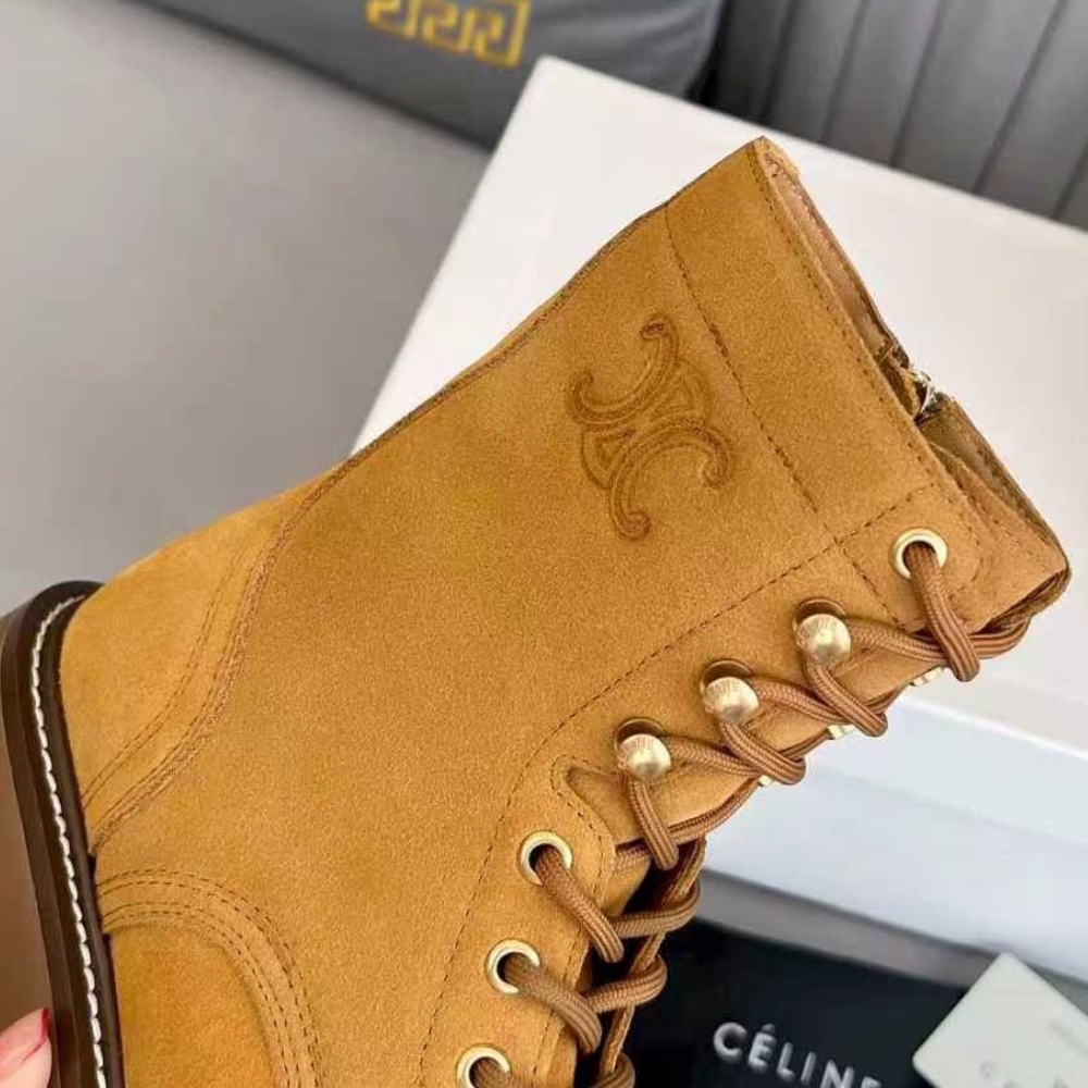 💰 Women's Celine Yellow Combat Boots, Like-New✨ - Picture 6 of 7